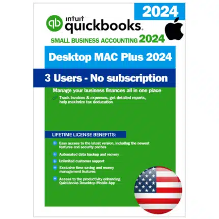 QuickBooks Desktop Mac Plus 2024 – No Subscription – USA Version (3 User)