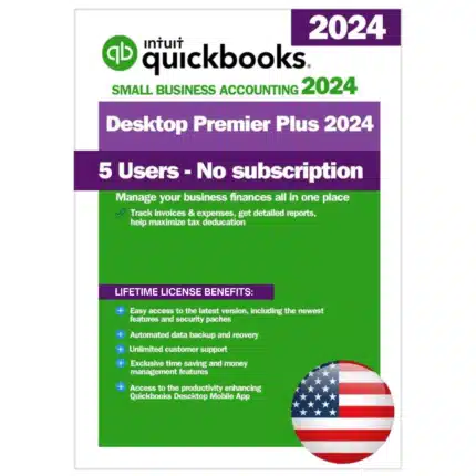 QuickBooks Desktop Premier Plus 2024 – No Subscription – USA Version (5 User)